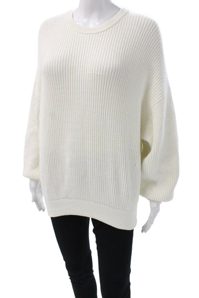 Zara Unisex Pullover Crew Neck Long Sleeve White Size M