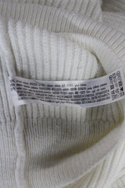 Zara Unisex Pullover Crew Neck Long Sleeve White Size M