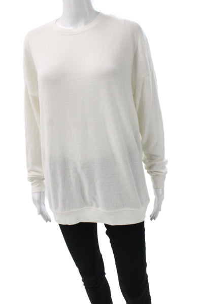 Alo Unisex Pullover Sweater White Crew Neck Long Sleeve Size S