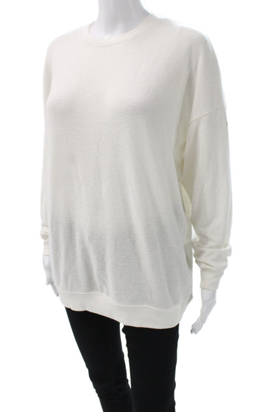 Alo Unisex Pullover Sweater White Crew Neck Long Sleeve Size S