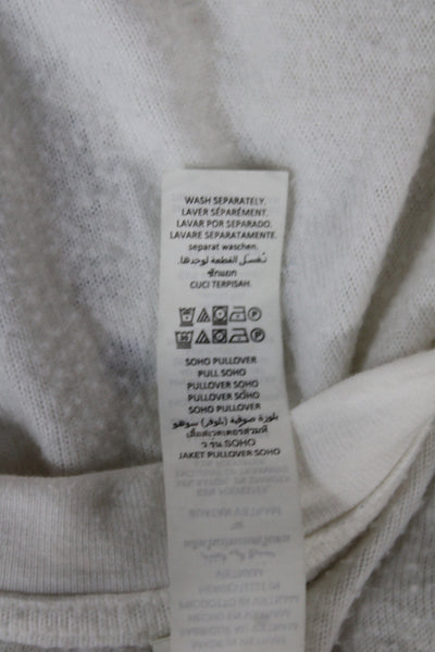Alo Unisex Pullover Sweater White Crew Neck Long Sleeve Size S