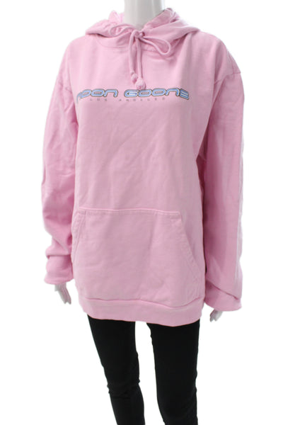 Noon Goons Unisex Pink Pullover Hoodie Graphic Print 100% Cotton Size M