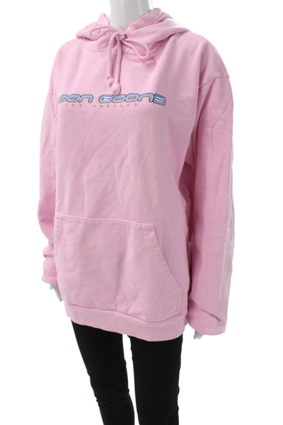 Noon Goons Unisex Pink Pullover Hoodie Graphic Print 100% Cotton Size M