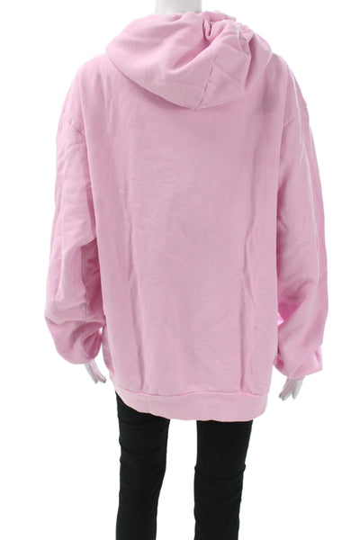 Noon Goons Unisex Pink Pullover Hoodie Graphic Print 100% Cotton Size M