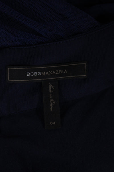 BCBG Max Azria Women Maxi Tank Dress Dark Blue V-Neck Full-Length Size 4