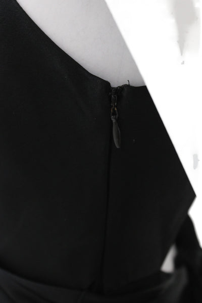 BCBG Max Azria Women Maxi Dress Black Sleeveless Tie Waist 100% Polyester Size 6