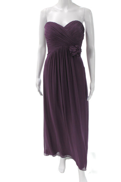 Dessy Collection Women Maxi Dress Purple Sleeveless Full-Length Polyester Size 2