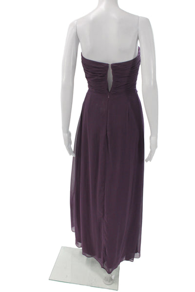 Dessy Collection Women Maxi Dress Purple Sleeveless Full-Length Polyester Size 2