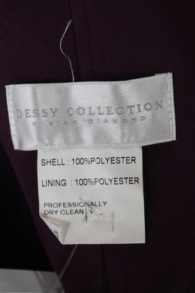 Dessy Collection Women Maxi Dress Purple Sleeveless Full-Length Polyester Size 2