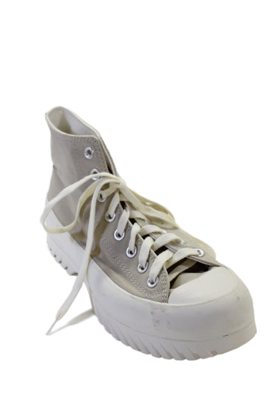 Converse Womens Lace Up Platform Chuck Taylor Sneakers Beige Size 10.5