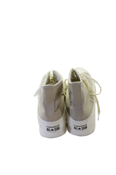 Converse Womens Lace Up Platform Chuck Taylor Sneakers Beige Size 10.5