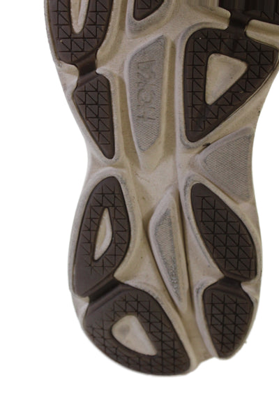 HOKA Womens Canavas Laced Platform Sneakers Beige