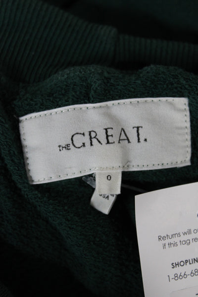 The Great Unisex Jogger Sweatpants Green Cotton Drawstring College Size 0