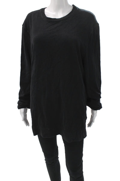 Standard James Perse Women Basic Tunic Black Cotton Longsleeve Crew Neck Size 3