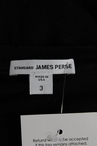 Standard James Perse Women Basic Tunic Black Cotton Longsleeve Crew Neck Size 3