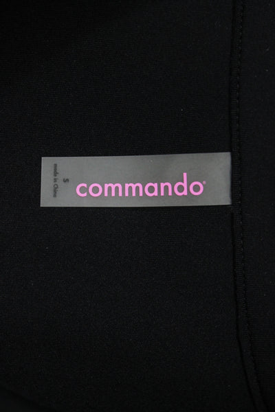 Commando Womens Collared Short Sleeve Bodysuit Black Size S