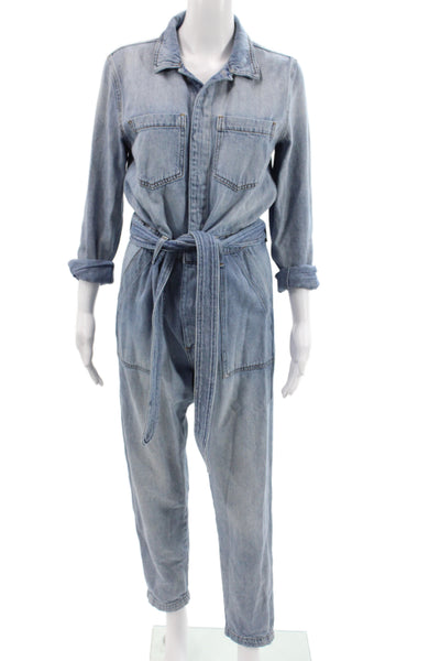 Joes Women Jumpsuit Light Blue 100% Cotton Long Sleeve Size M