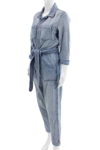Joes Women Jumpsuit Light Blue 100% Cotton Long Sleeve Size M