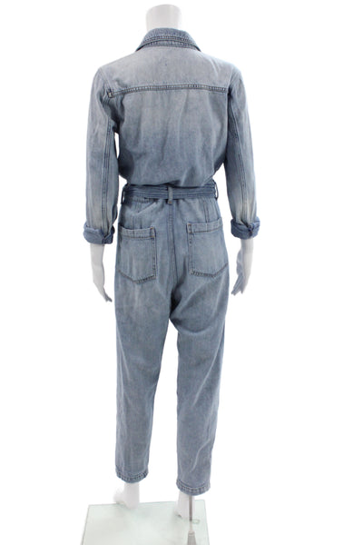 Joes Women Jumpsuit Light Blue 100% Cotton Long Sleeve Size M