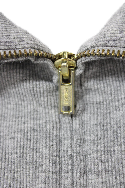 Alex Mill Womens Hooded Long Sleeve Gray Jumpsuit Spandex Mesh Size S