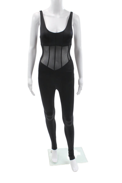 We Wore What Women Black Catsuit Spandex Sleeveless Size XS