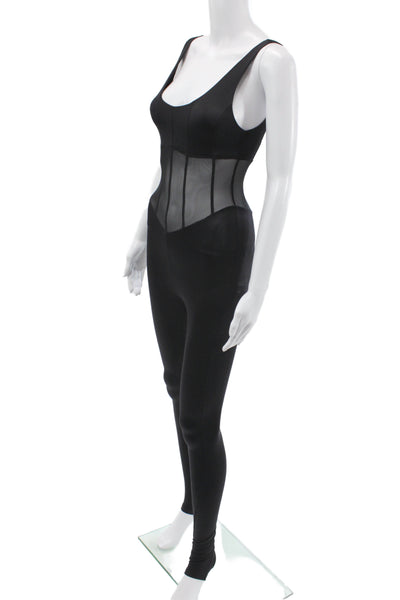 We Wore What Women Black Catsuit Spandex Sleeveless Size XS