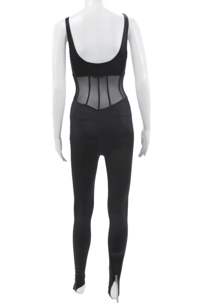 We Wore What Women Black Catsuit Spandex Sleeveless Size XS