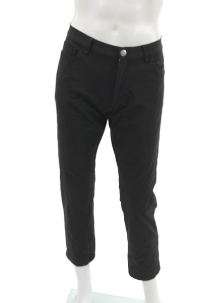 Theory Mens Cropped Ankle Pants Solid Black Size 33
