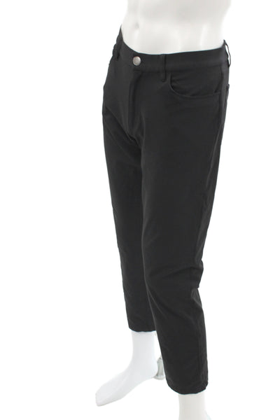 Theory Mens Cropped Ankle Pants Solid Black Size 33