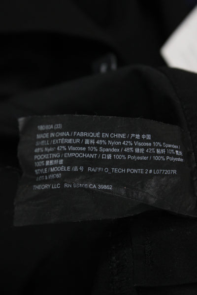 Theory Mens Cropped Ankle Pants Solid Black Size 33