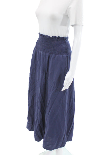 Honest Edit Womens Peasant Skirt Dark Blue Knee Length Size S