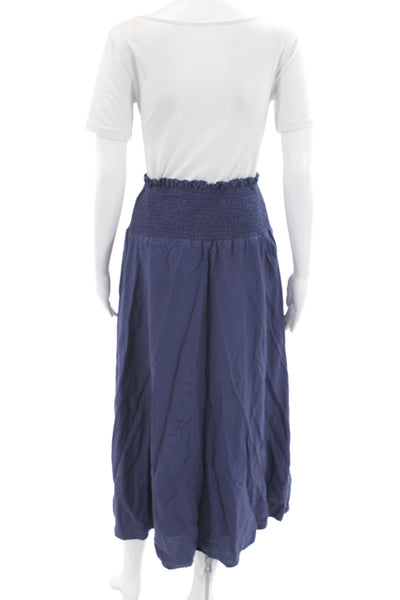 Honest Edit Womens Peasant Skirt Dark Blue Knee Length Size S