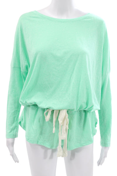 Eberjey Women's Cotton  Crew Neck Pajamas Set Green  Set Size M