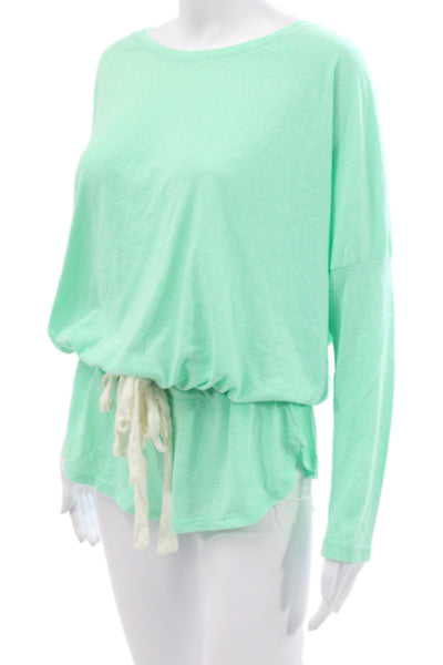 Eberjey Women's Cotton  Crew Neck Pajamas Set Green  Set Size M
