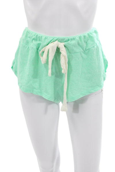 Eberjey Women's Cotton  Crew Neck Pajamas Set Green  Set Size M