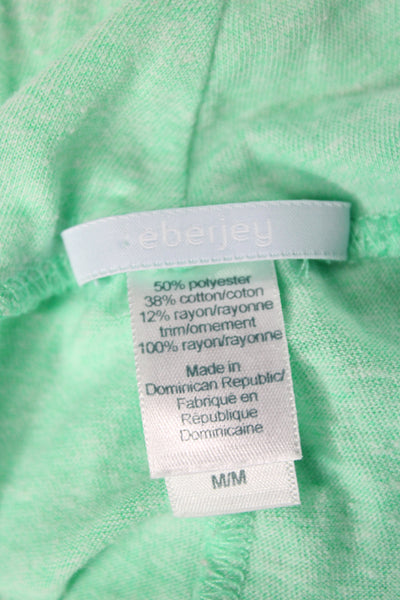 Eberjey Women's Cotton  Crew Neck Pajamas Set Green  Set Size M