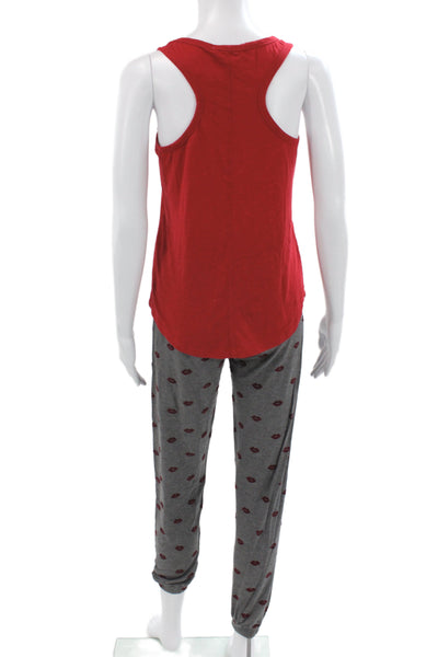 PJ Salvage Cotton Y  Back Amour Logo   Scoop Neck  Pajamas Set Red Size S