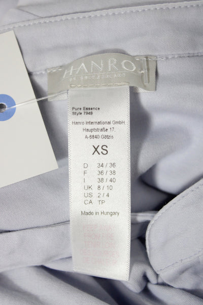 Hanro Women's Collard Neck Front Button Pajamas Set Blue Size XS