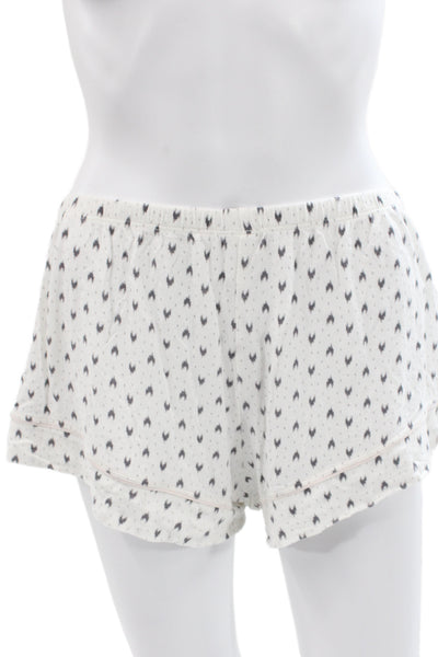 Eberjey Womens Cotton Collard Button front  Pajamas Set White Size M