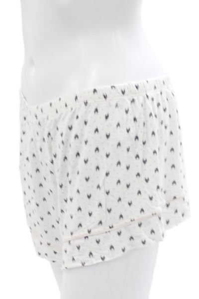 Eberjey Womens Cotton Collard Button front  Pajamas Set White Size M