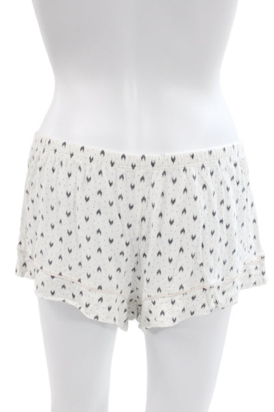 Eberjey Womens Cotton Collard Button front  Pajamas Set White Size M
