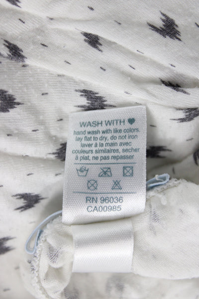 Eberjey Womens Cotton Collard Button front  Pajamas Set White Size M