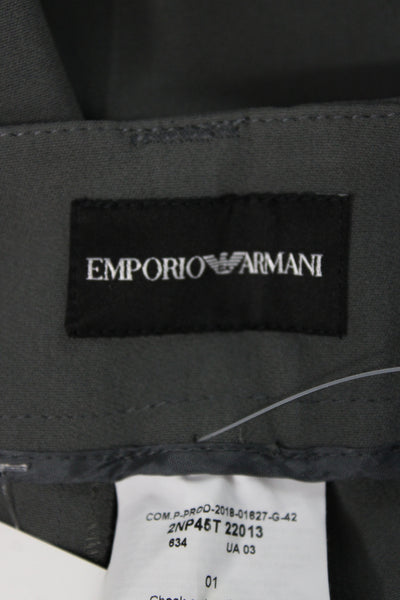 Emporio Armani Mens Dress Pants Gray Viscose Acetate Elastane Size 42