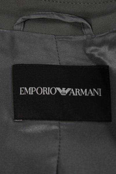 Emporio Armani Women Gray Collared Blazer Long Sleeve Designer Size 46