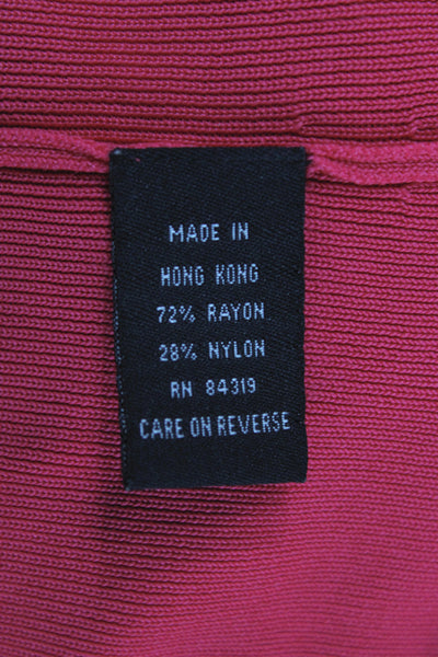 Cyrus Womens Basic V-Neck 3/4 Sleeve Cotton Top Red Size L