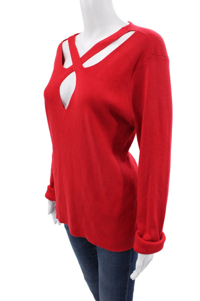 Cyrus Unisex Red Pullover Sweater Long Sleeve Classic Size XL