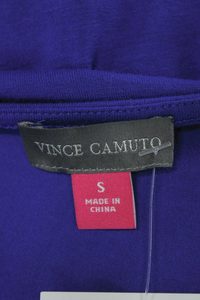 Vince Camuto Womens Tunic Blouse Blue 3/4 Sleeve Round Neck Size S