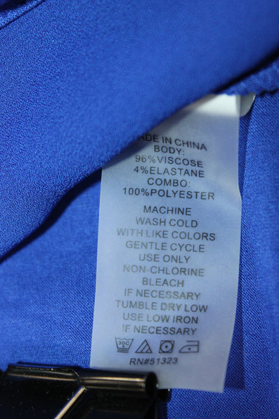 Vince Camuto Womens Tunic Blouse Blue 3/4 Sleeve Round Neck Size S