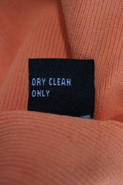 Cyrus Women Basic V-Neck 3/4 Sleeve Geometric Orange Top Size S