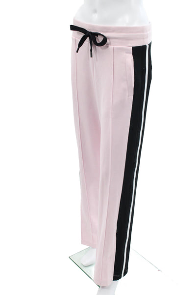 DKNY Womens Petite Jogger Sweatpants Pink Striped Drawstring 29in Inseam Size S